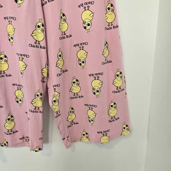 Vintage Y2K Fred Is Red Pajama Pants Size L Chicks Rule Pink Lounge 100% Cotton - Picture 3 of 6